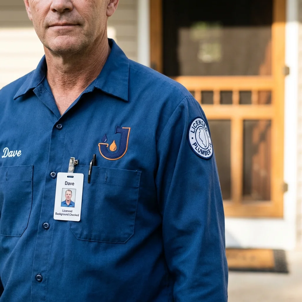 Licensed plumber showing ID badge in Garwood, NJ